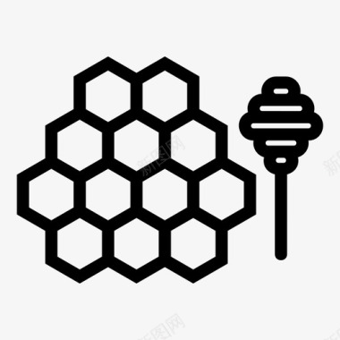 蜂蜜蜜蜂梳子图标图标