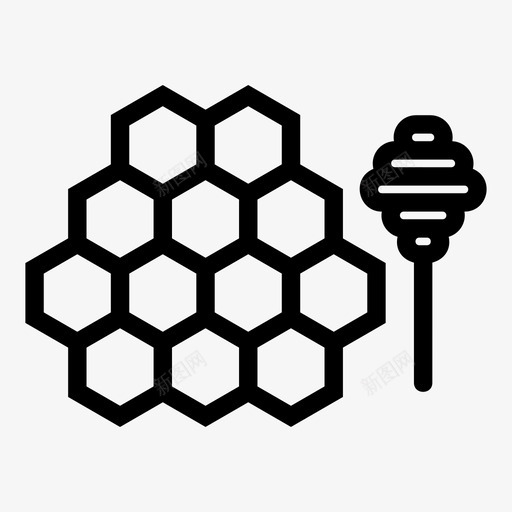 蜂蜜蜜蜂梳子图标svg_新图网 https://ixintu.com 梳子 甜的 蜂巢 蜂蜜 蜜蜂 食物