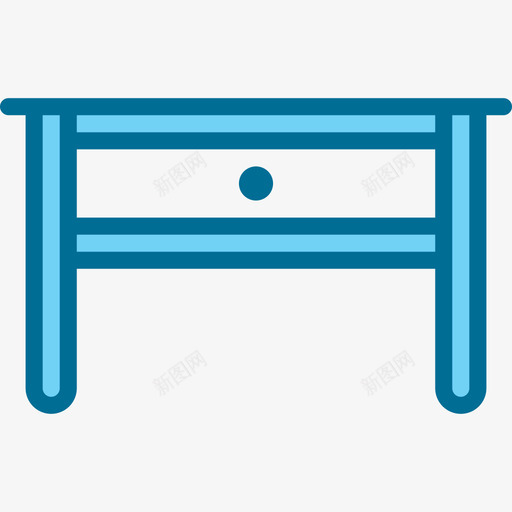 桌子家具和家居装饰4蓝色图标svg_新图网 https://ixintu.com 家具和家居装饰4 桌子 蓝色