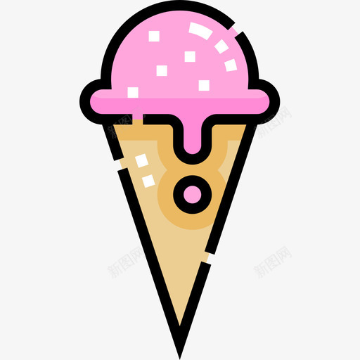冰淇淋甜味和糖果7线性颜色图标svg_新图网 https://ixintu.com 冰淇淋 甜味 糖果 线性 颜色