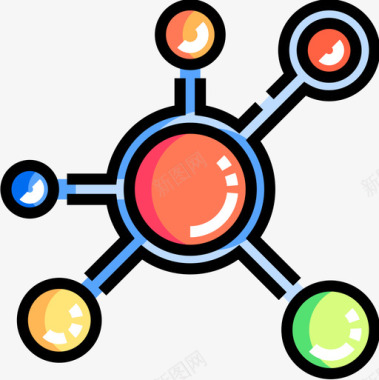 网络生物工程7线性颜色图标图标