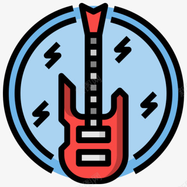 低音吉他音乐81线性颜色图标图标