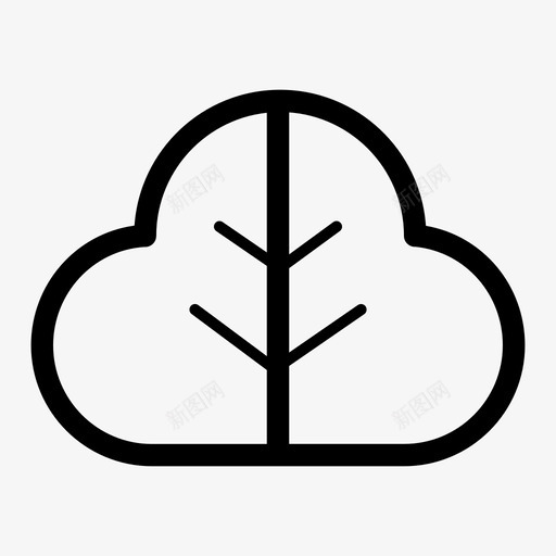 植物云生态回收图标svg_新图网 https://ixintu.com 再利用 回收 植物 生态