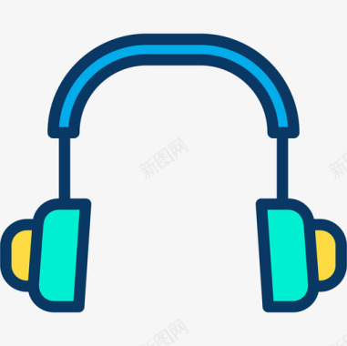 耳机音乐69线性颜色图标图标