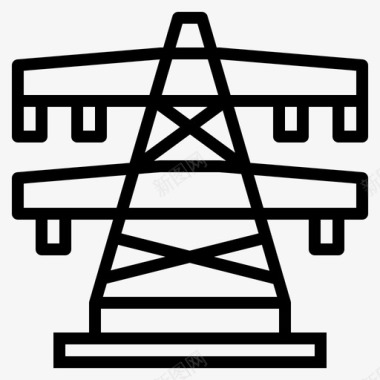 电气塔107号建筑线性图标图标