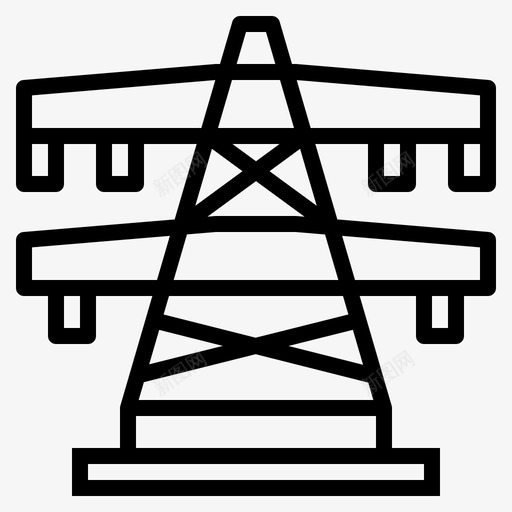 电气塔107号建筑线性图标svg_新图网 https://ixintu.com 107号 建筑 电气塔 线性