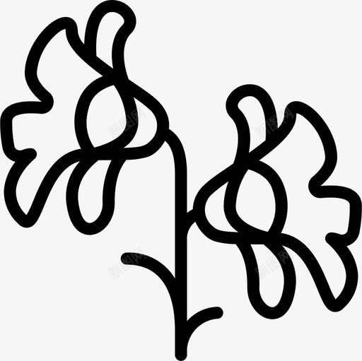 罗布麻植物学直系图标svg_新图网 https://ixintu.com 植物学 直系 罗布麻