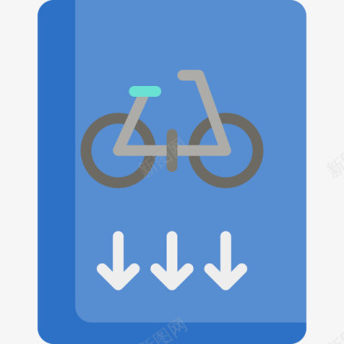 自行车道驾校15号平坦图标图标