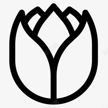 郁金香花9线形图标图标