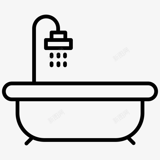 浴室浴缸清洁卫生图标svg_新图网 https://ixintu.com 卫生 安全 浴室浴缸 清洁