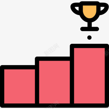领奖台成功56线性颜色图标图标
