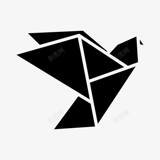 鸟折纸动物飞行图标svg_新图网 https://ixintu.com 动物 飞行 鸟折纸