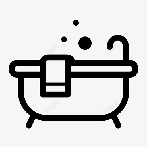 浴缸洗澡清洁图标svg_新图网 https://ixintu.com 卫生 洗澡 浴缸 清洁