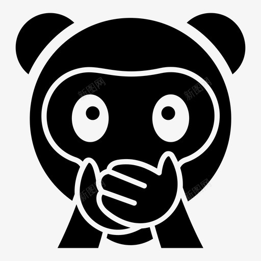 不说话的猴子表情符号情感图标svg_新图网 https://ixintu.com 不说话的猴子 嘘嘘 噤声 情感 表情符号 表情符号矢量图标 请安静