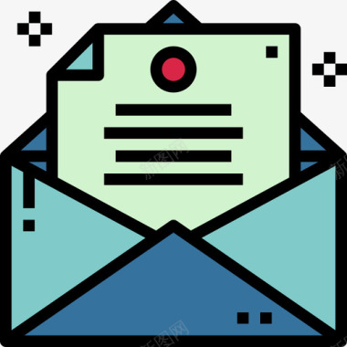打开邮件电子邮件44线颜色图标图标