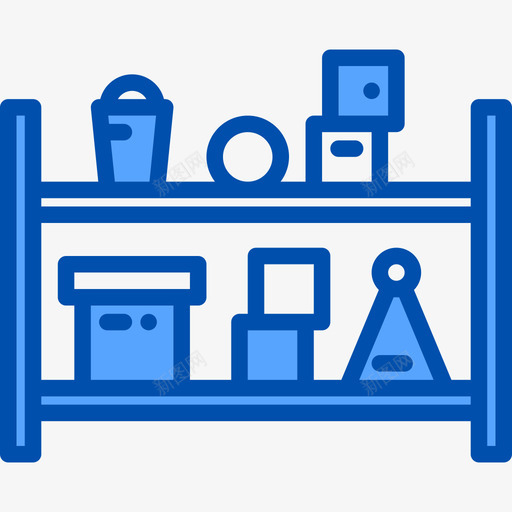 货架家装29蓝色图标svg_新图网 https://ixintu.com 家装 蓝色 货架