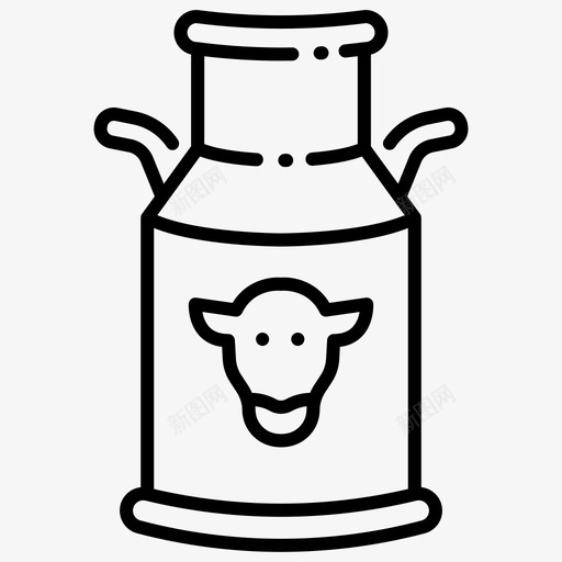 牛奶桶奶牛饮料图标svg_新图网 https://ixintu.com 农业 奶牛 新鲜 牛奶桶 饮料