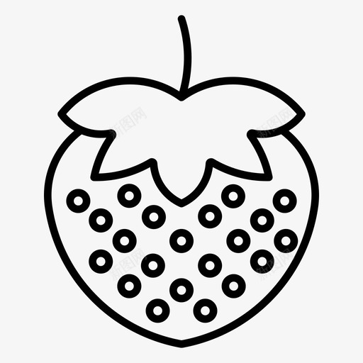 草莓水果健康图标svg_新图网 https://ixintu.com 健康 水果 维生素 草莓