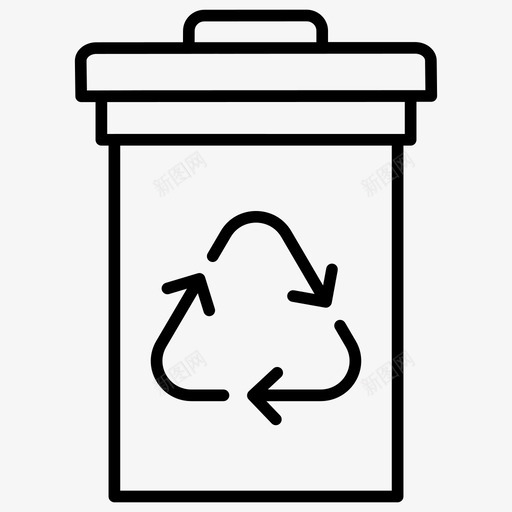 回收站垃圾箱废物回收图标svg_新图网 https://ixintu.com 回收 回收站 图标 垃圾箱 废物 废物利用 清洁能源 线图