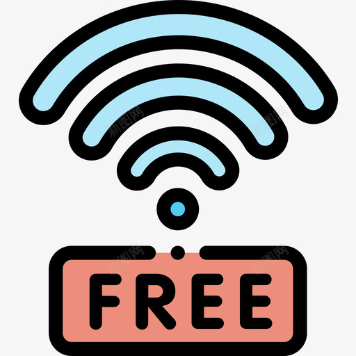 Wifi酒店160线性颜色图标svg_新图网 https://ixintu.com Wifi 线性 酒店 颜色