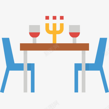 餐桌家具108扁平图标图标