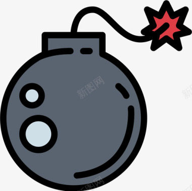 炸弹士兵2线性颜色图标图标