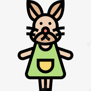 兔子玩具15线颜色图标图标