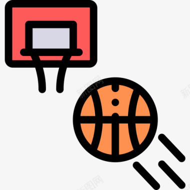 篮球活跃的生活方式16线性颜色图标图标