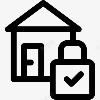 住宅保护安全10线性图标图标