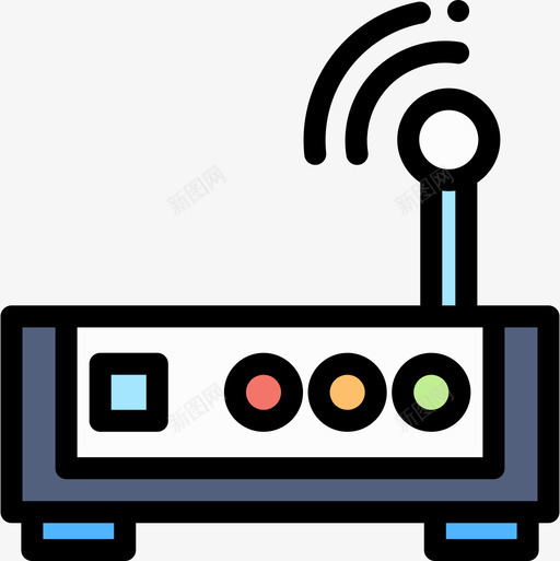 路由器51技术线性颜色图标svg_新图网 https://ixintu.com 技术 线性 路由器 颜色