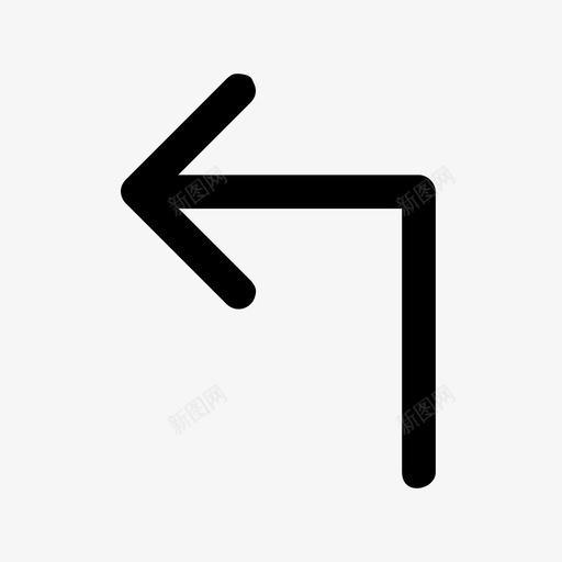 左转箭头右图标svg_新图网 https://ixintu.com 左转 箭头 黑色