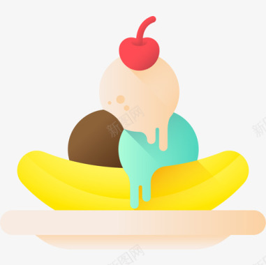 香蕉分割糖果店4颜色图标图标