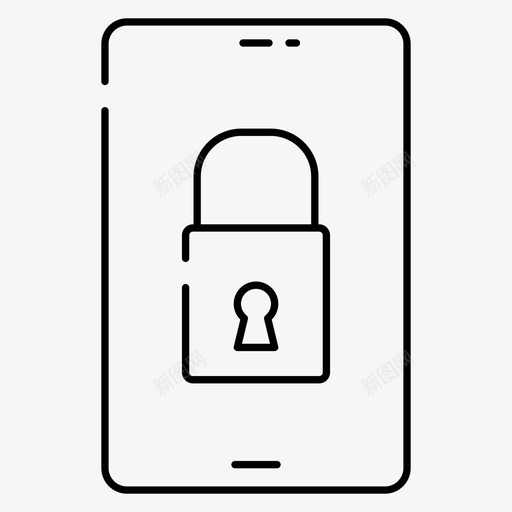 锁移动电话图标svg_新图网 https://ixintu.com 保护 图标 电话 私人 移动 线图 黑客