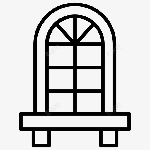 窗户家具家居装饰图标svg_新图网 https://ixintu.com 内饰 家具 家居装饰 窗户