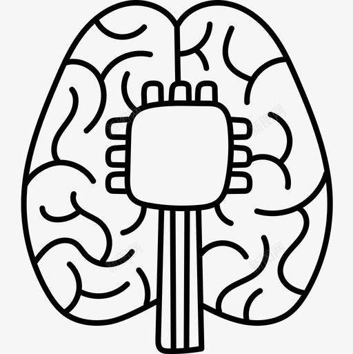 大脑机器人32黑色图标svg_新图网 https://ixintu.com 大脑 机器人32 黑色