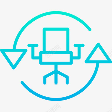 办公椅商务和管理8渐变图标图标