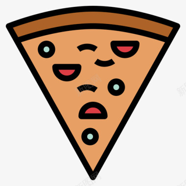 披萨食物141原色图标图标