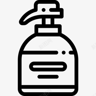 洗发水婴儿淋浴16线性图标图标