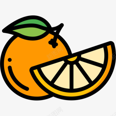 橙色食品132线性颜色图标图标