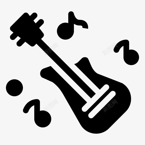 吉他乐器音乐图标svg_新图网 https://ixintu.com 乐器 吉他 国际 爵士 音乐