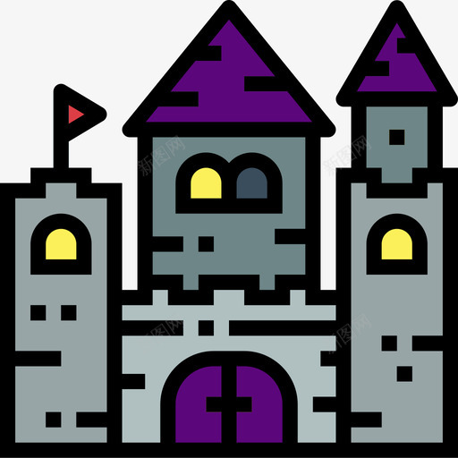 城堡魔术师3线性颜色图标svg_新图网 https://ixintu.com 城堡 线性颜色 魔术师3