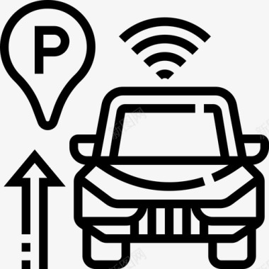 停车传感器智能汽车线性图标图标