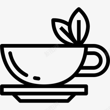 茶杯咖啡店83直线型图标图标