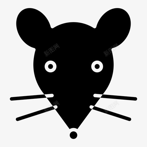 老鼠动物脸图标svg_新图网 https://ixintu.com 动物 老鼠