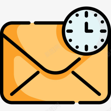 时间电子邮件22线颜色图标图标