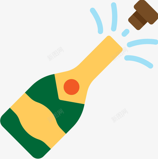 香槟庆祝派对3平的图标svg_新图网 https://ixintu.com 平的 庆祝 派对 香槟