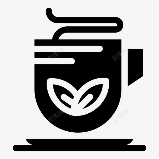 杯子绿茶马克杯图标svg_新图网 https://ixintu.com 健康 杯子 水疗和放松 绿茶 茶 马克杯