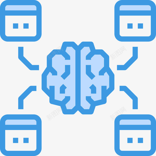 人工智能大脑概念5蓝色图标svg_新图网 https://ixintu.com 人工智能 大脑 概念 蓝色