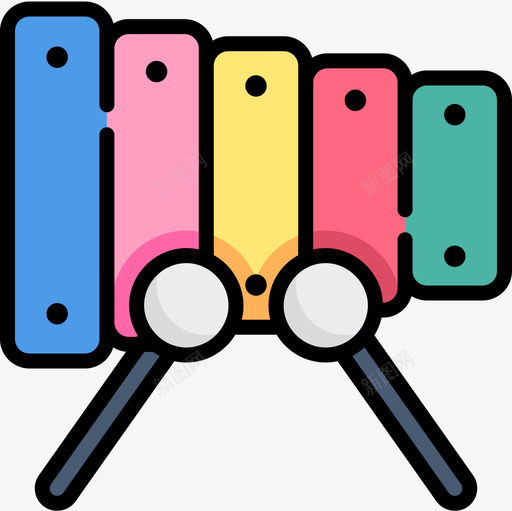 木琴儿童玩具12线性颜色图标svg_新图网 https://ixintu.com 儿童玩具 木琴 线性 颜色