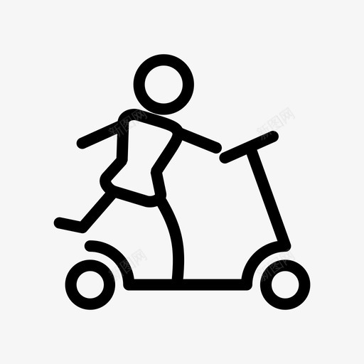 踏板车儿童车手动踏板车图标svg_新图网 https://ixintu.com 儿童车 手动 踏板车